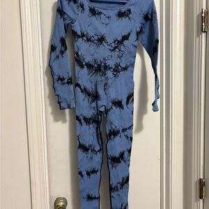 Blue and Black Tie-Dye women One Piece